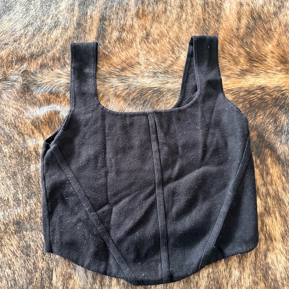House of Harlow 1960 Black Crop Top